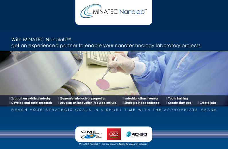 Brochure MINATEC Nanolab™ visant à soutenir l’essor des micro et nanotechnologies.